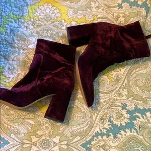 Steve Madden velvet bootie heels